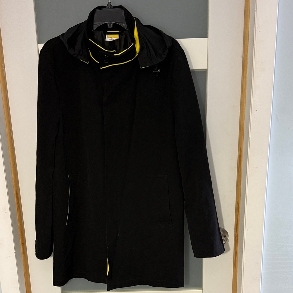 Spirit Black Trench Coat with Yellow Accents